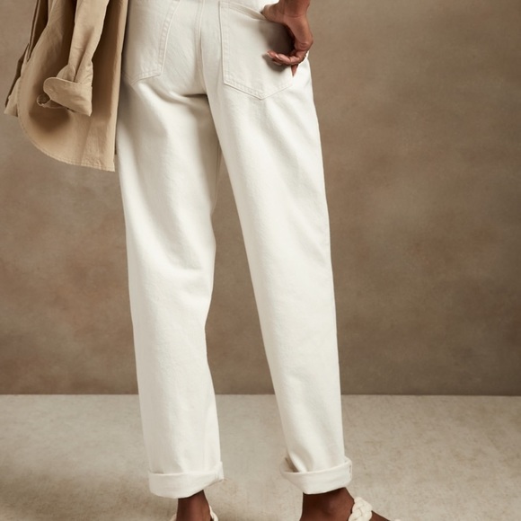 NWT Banana Republic Loose Jean Stovepipe white Jean  Denim 31 Petite 10 P 10P - Picture 5 of 11